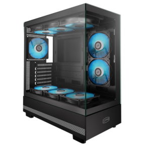 CARCASA PCCooler "C3 Q500", middle tower, gaming, fara sursa, suporta 7xfan, PSU shroud, USB Type-C x 1, USB 3.0 x 1, USB 2.0 x 1, audio+mic, 7 sloturi expansiune, negru, "C3 Q500 BK"