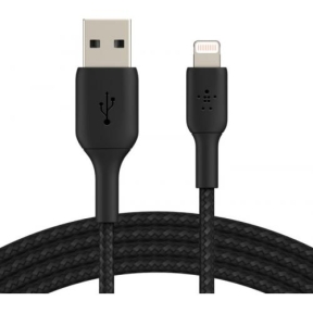 Cablu de date Belkin Boost Charge Braided, USB 2.0 - Lightning, 2m, Black
