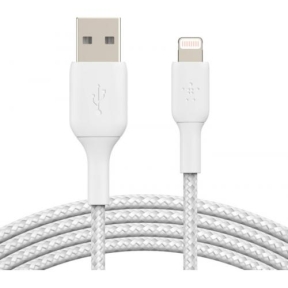 Cablu de date Belkin Boost Charge Braided, USB 2.0 - Lightning, 3m, White