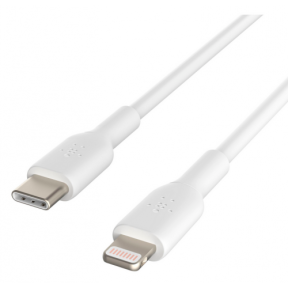 Cablu de date Belkin CAA003BT2MWH, USB-C - Lightning, 2m, White