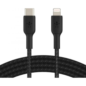 Cablu de date Belkin Boost Charge Braided, USB Tip C - Lightning, 1m, Black