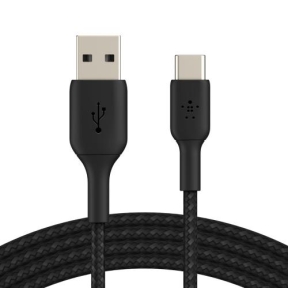 Cablu de date Belkin Boost Charge Braided, USB 2.0 - USB-C, 2m, Black