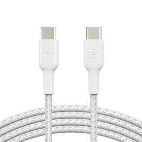 Cablu de date Belkin Boost Charge Braided, USB Tip C - USB Tip C, 1m, White