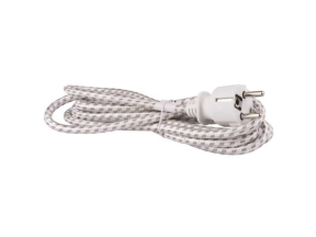 Cablu alimentare pentru fier de calcat 2,4m CEE 7/7 tata la 3 fire, alb EMOS HCT50504