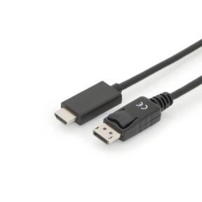 Cablu ASSMANN interlock, Displayport Male - HDMI Male, 3m, Black