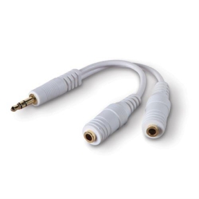 Cablu audio Belkin, 1x jack 3.5mm - 2x jack 3.5mm, White