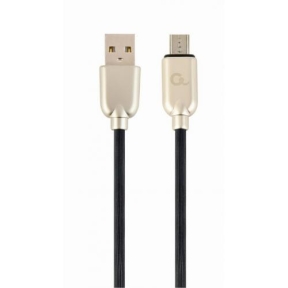 Cablu de date Gembird Premium Rubber, USB - micro USB, 2m, Black