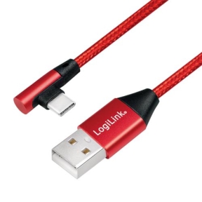 Cablu de date Logilink CU0145, USB - USB-C, 0.3m, Red