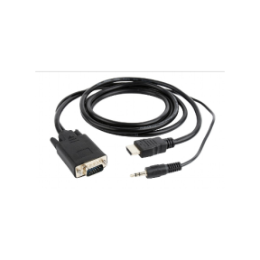 Cablu Gembird A-HDMI-VGA-03-10, HDMI - VGA + 3.5mm jack, 3m, Black