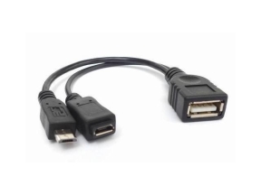 Cablu USB 0,1m A mama la 5 pini micro B tata + 5 pini micro B mama 028-075