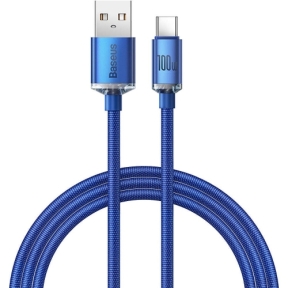 Cablu de date Baseus Crystal Shine, USB-A male - USB-C, 1.2m, Blue