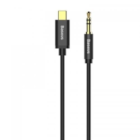 Cablu audio Baseus CAM01-01, USB-C - 3.5mm jack, 1.2m, Black