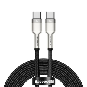 Cablu de date Baseus CATJK-C01, USB-C - USB-C, 1m, Black