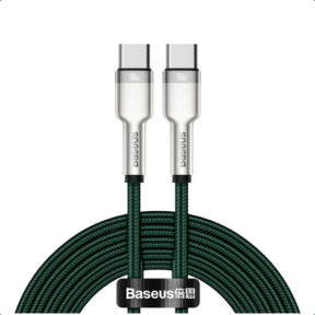 Cablu de date Baseus CATJK-D06, USB-C male - USB-C male, 2 m, Green