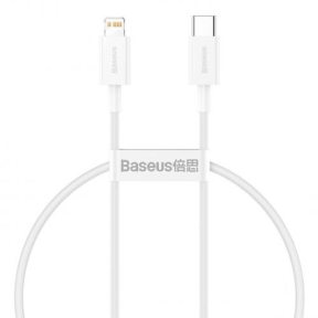 Cablu de date Baseus Superior, Fast Charging, CATLYS-02, USB-C - Lightning, 0.25m, White