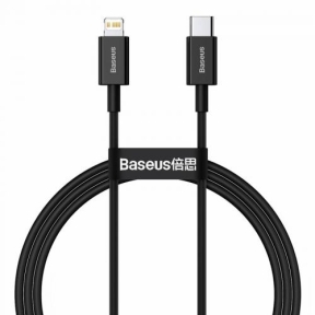 Cablu de date Baseus Superior, Fast Charging, CATLYS-A01, USB-C - Lightning, 1m, Black