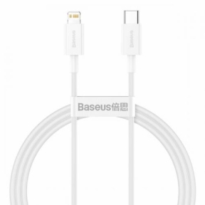 Cablu de date Baseus Superior, Fast Charging, CATLYS-A02, USB-C - Lightning, 1m, White