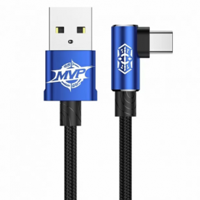Cablu de date Baseus CAVP000521, USB - USB-C, 2m, Black-Blue