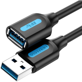 Cablu Vention CBHBD, USB 3.0 male - USB 3.0 female, 0.5 m, Black