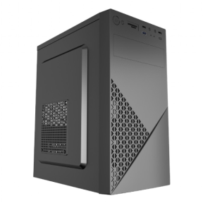 GEMBIRD computer case Fornax K170 mATX 2x USB 2.0 + 1x USB 3.0 + 1x USB Type-C + cardreader black with 600W 80PLUS bronze PSU