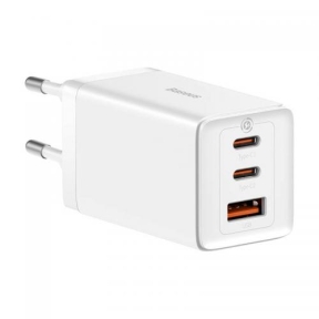 Incarcator retea Baseus GaN5 Pro, 2x USB-C, 1x USB-A, 65W, White