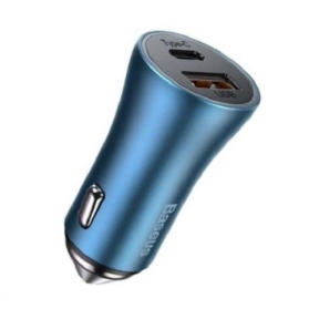 Incarcator auto Baseus CCJD-03, 1x USB, 1x USB-C, 3A, Blue