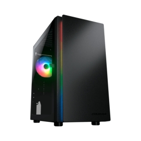 COUGAR | Purity RGB Black | PC Case | Mini Tower / TG Front Panel with ARGB strip / 1 x ARGB Fan / 3mm TG Left Panel