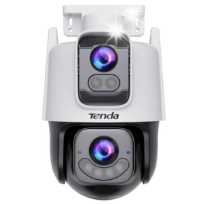 CAMERA IP Tenda CH9-WCA, wireless Wi-Fi6 + 1x RJ-45, pt. exterior, dual-lens full color night vision, dist. IR 30m, 2x 3 Mpx rezolutie 2K, microfon, carcasa plastic, slot SD card