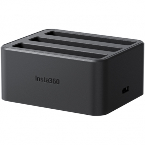 Cradle incarcare Insta360 pentru baterii Camere video actiune X4, Black, 3 sloturi