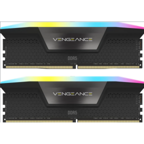 Kit Memorie Corsair Vengeance RGB Black Intel XMP 3.0, 64GB, DDR5-6000MHz, CL38, Dual Channel