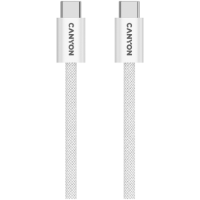 Cablu de date Canyon OnWire 60MG, USB-C - USB-C, 1 m, White