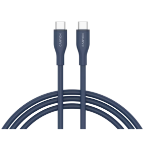 Cablu de date Canyon CC60SC10, USB-C - USB-C, 1 m, Dark Blue