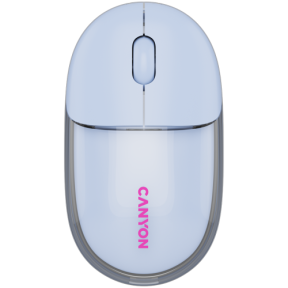 Mouse Optic Canyon OnClick 24, Bluetooth/USB Wireless, Transparent-Blue