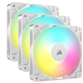 Ventilator Corsair RS120 ARGB PWM, ARGB LED, 120mm, White, 3 bucati
