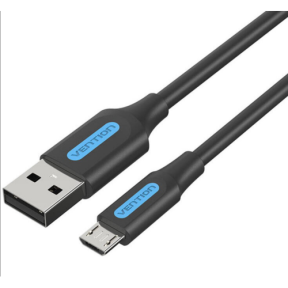 Cablu de date Vention COLBH, USB 2.0 male - micro USB male, 2 m, Black