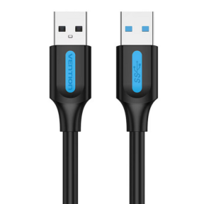 Cablu USB Vention, USB 3.0 (T) la USB 3.0 (T), 1m, 5 Gbps, PVC, negru, "CONBF" (timbru verde 0.18 lei) - 6922794748811