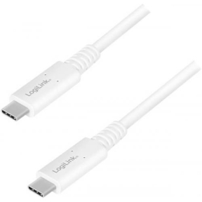Cablu de date Logilink CU0180, USB-C - USB-C, 0.8m, White