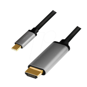 Cablu Logilink CUA0103, USB-C male - HDMI male, 1.8 m, Black