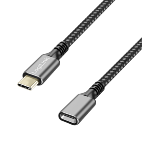 Cablu de date Logilink CUA0108, USB-C male - USB-C female, 1m, Black-Grey