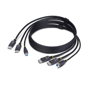 Cablu KVM Startech DDU1226-KVM-CABLE, 2 x DisplayPort + USB-A - 2 x DisplayPort + USB-B, 1.8 m, Black
