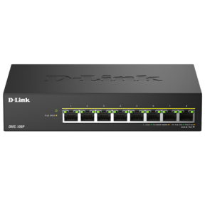 SWITCH D-Link 8 porturi 2.5G Multi-Gigabit Unmanaged PoE, IEEE 802.3af/at/bt PoE pana la  90W/port, 230W budget putere, carcasa metalica "DMS-108P" (timbru verde 1.5 lei)
