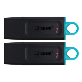 Stick memorie Kingston DataTraveler Exodia 64GB, USB 3.0, Black-Teal, 2 Pack