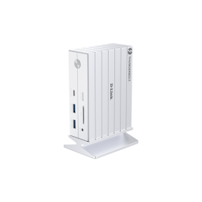 DOCKING STATION D-LINK, 14-in-1 Thunderbolt 4, conectare PC Type-C, porturi: 1xjack 3.5,1xSD/microSD slot, 3xUSB, 2xUSB 3.1, 1xUSB Type-C, 1xGigabit RJ45, 1xThunderbolt 4, 1xHDMI 2.1 8K/30Hz, 1xDP 1.4 8K/30Hz, alb  "DUF-E01" (timbru verde 0.8 lei)