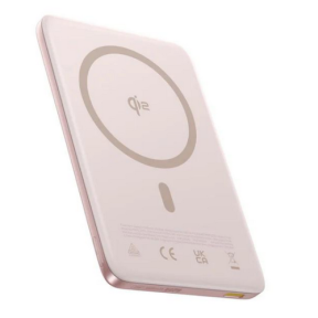 POWER BANK Baseus PicoGo AM41 Ultra-Slim Qi2, 10000mAh, 27W, prindere magnetica incarcare wireless 15W, 1 x USB Type-C, include cablu USB Type-C la USB Type-C 30cm, roz, "E0027202" (timbru verde 0.98 lei) - 6932172691691