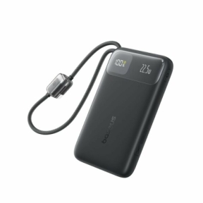 POWER BANK Baseus EnerFill FC11, 20000mAh, cablu integrat USB Type-C si Iphone Lightning, 22.5W, display, negru, "E0027S04" (timbru verde 0.98 lei) - 6932172699871