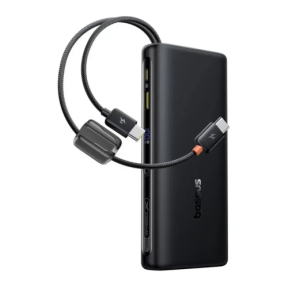 POWER BANK Baseus EnerFill FC41, display, cablu integrat retractabil 2 x USB Type-C, capacitate 20000mAh 100W, negru "E0028N03" (timbru verde 0.98 lei) - 6942521201822