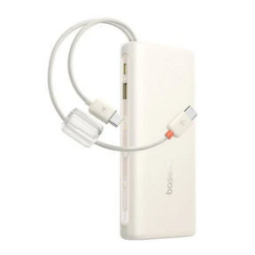 POWER BANK Baseus EnerFill FC41, display, cablu integrat retractabil 2 x USB Type-C, capacitate 20000mAh 100W, alb "E0028N04" (timbru verde 0.98 lei) - 6942521201815