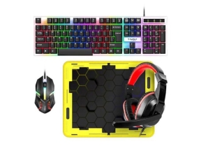 Extralink Gaming Set TF240 4in1 | Zestaw klawiatura + mysz + słuchawki + podkładka | podświetlenie LED