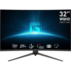 MONITOARE MSI - gaming 31.5inch VA WQHD Curved 1500R 170Hz 250cd/m2 4ms 2xHDMI 2.0 DP 