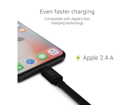 Green Cell Cable GCmatte Lightning Flat cable 25 cm with fast charging Apple 2.4A